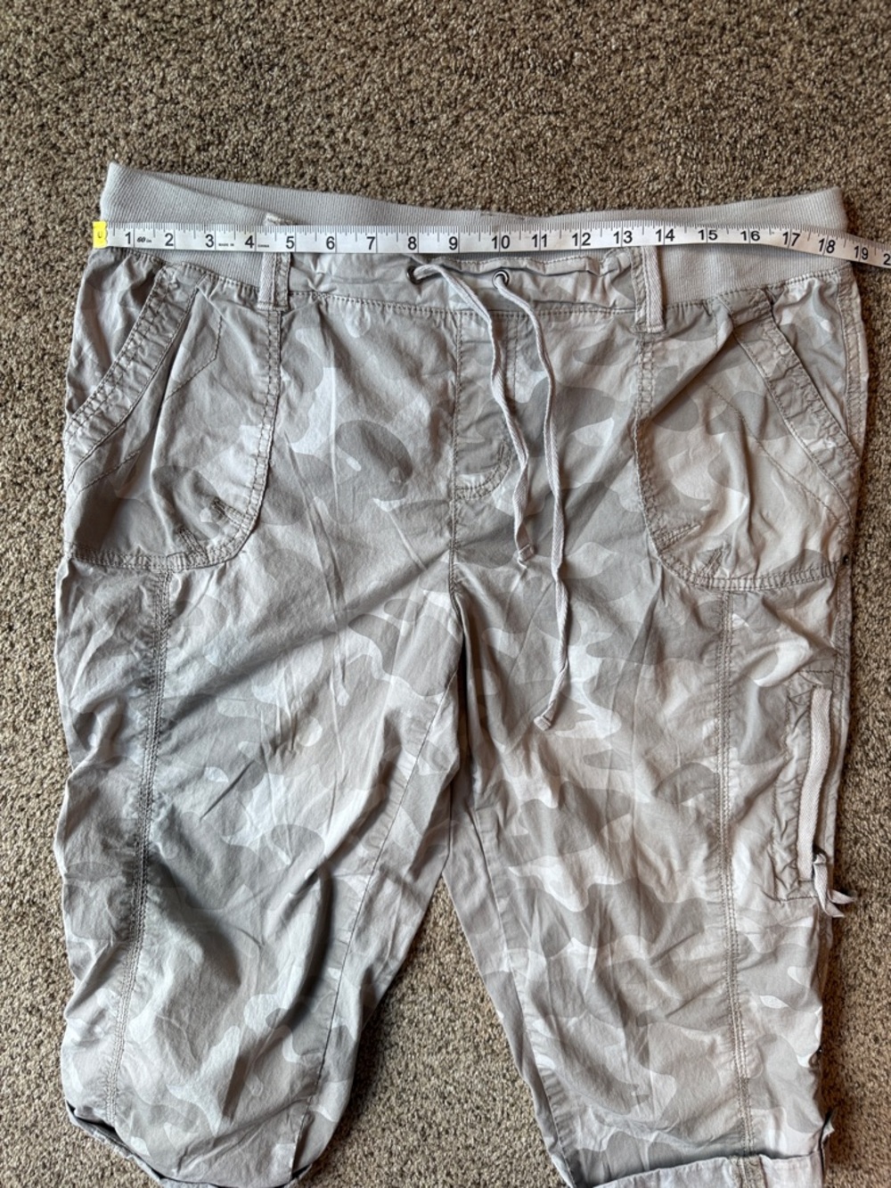 Khakis & Company | Neutral Camo Roll-Up Cargo Capri Pants - Picture 4 of 10